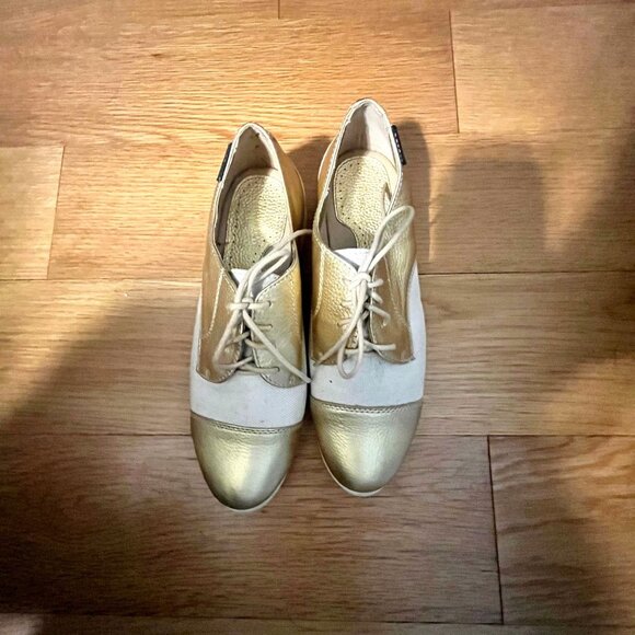 G.H. BASS Vintage Leather and Fabric Saddle Shoe Size 6.5 - Picture 1 of 8